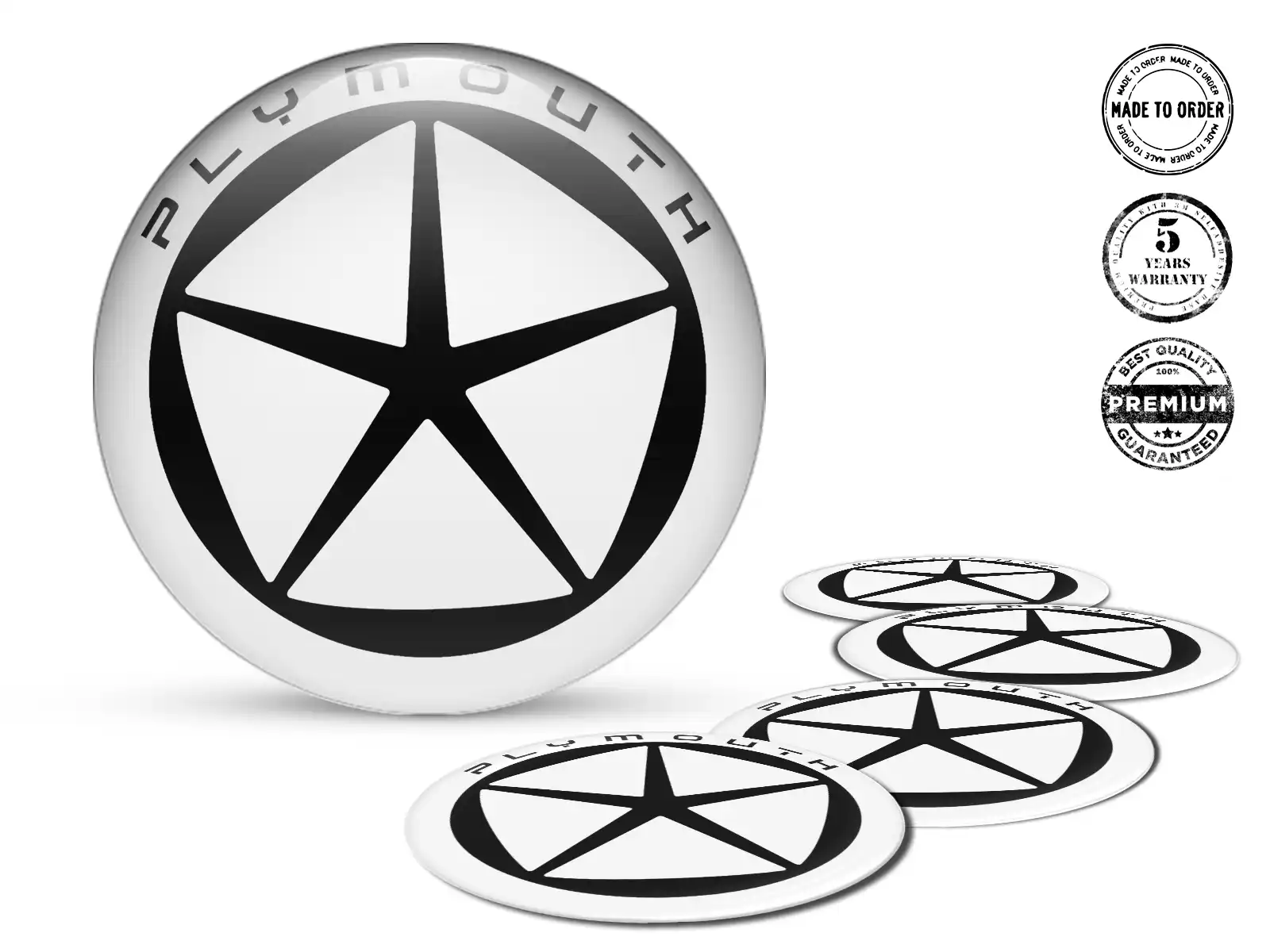 Plymouth Silikonaufkleber Logo Luxus Raddekoration